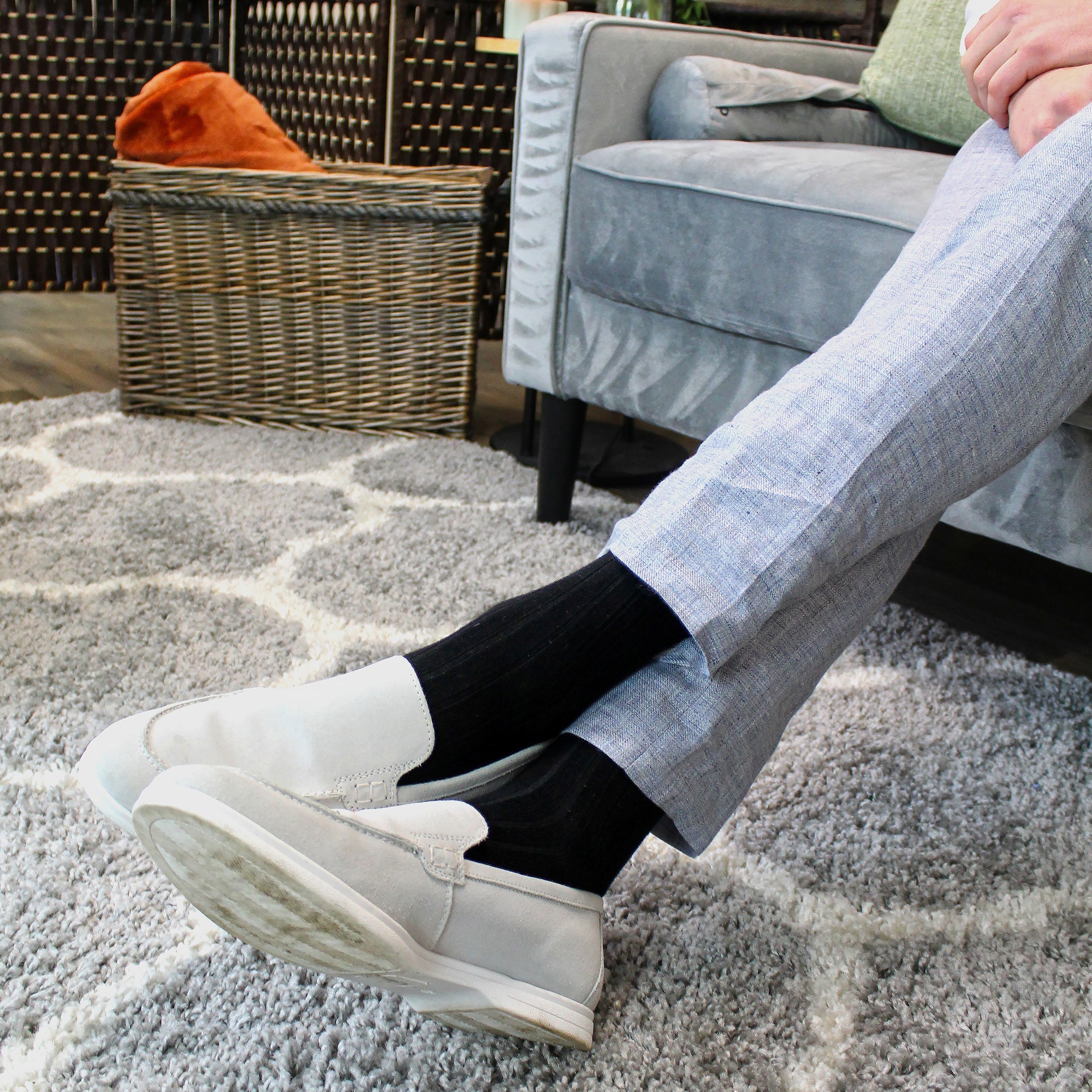 Sock Snob Mens Plain Coloured Cotton Rich Ribbed Dress Socks