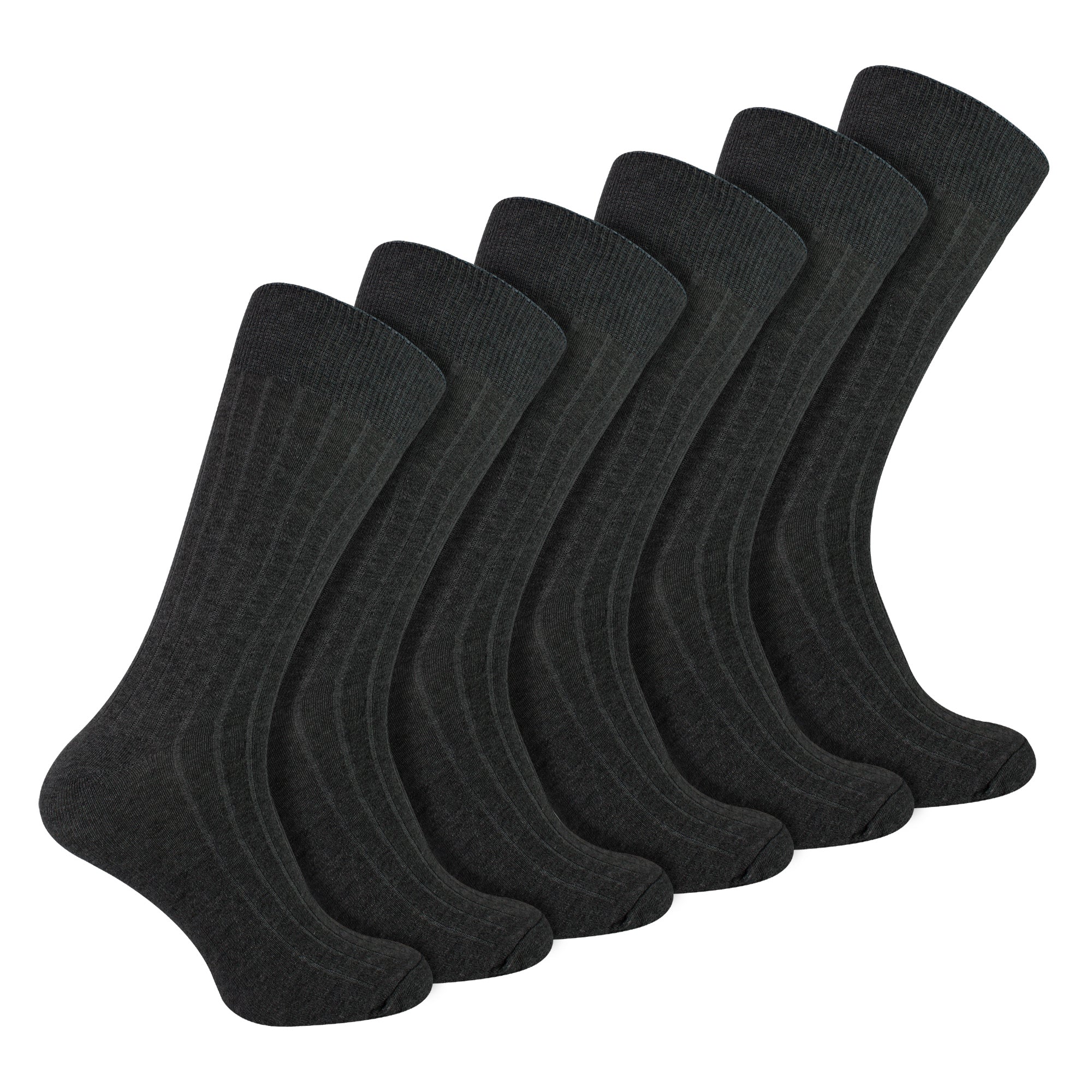 Sock Snob Mens Plain Coloured Cotton Rich Ribbed Dress Socks