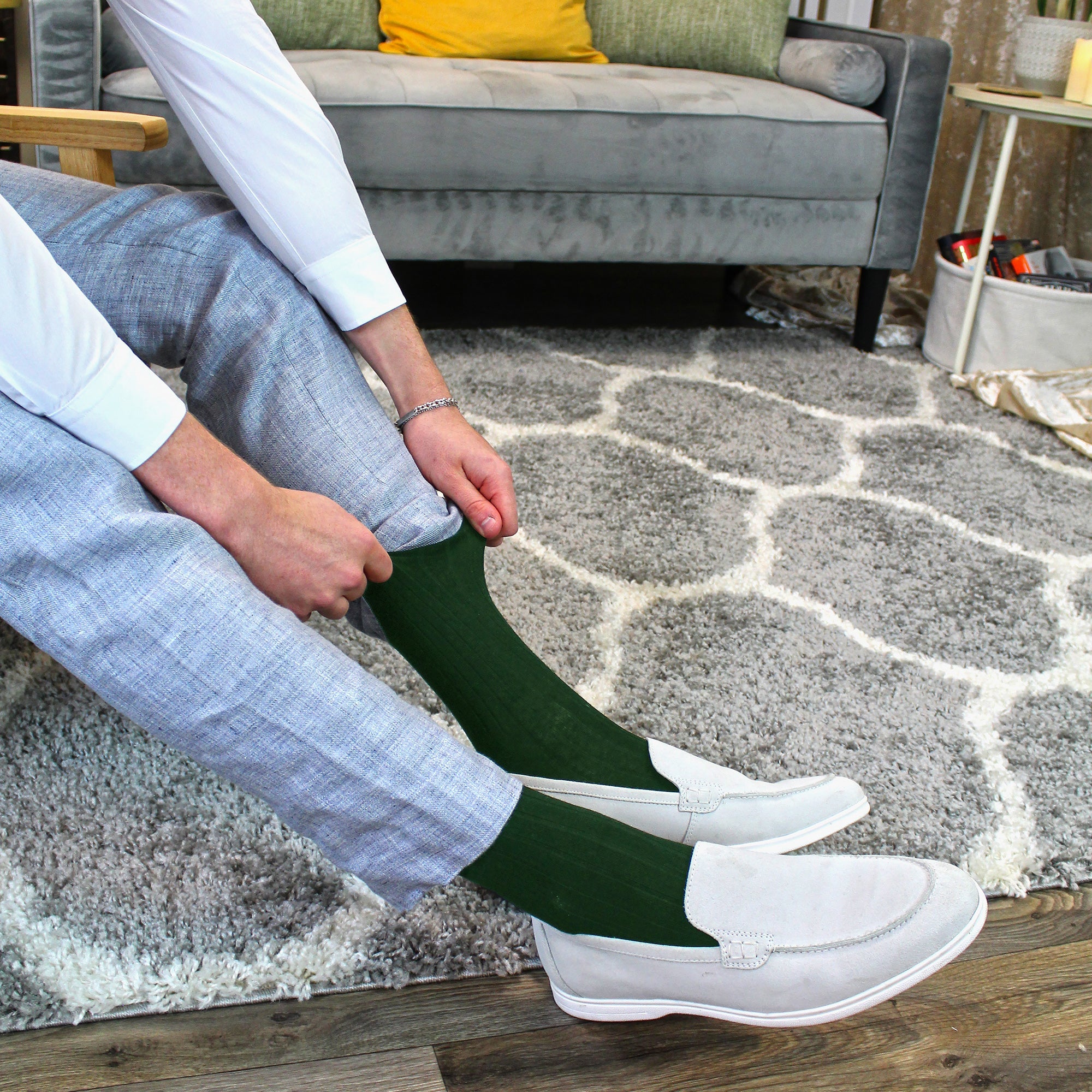 Sock Snob Mens Plain Coloured Cotton Rich Ribbed Dress Socks