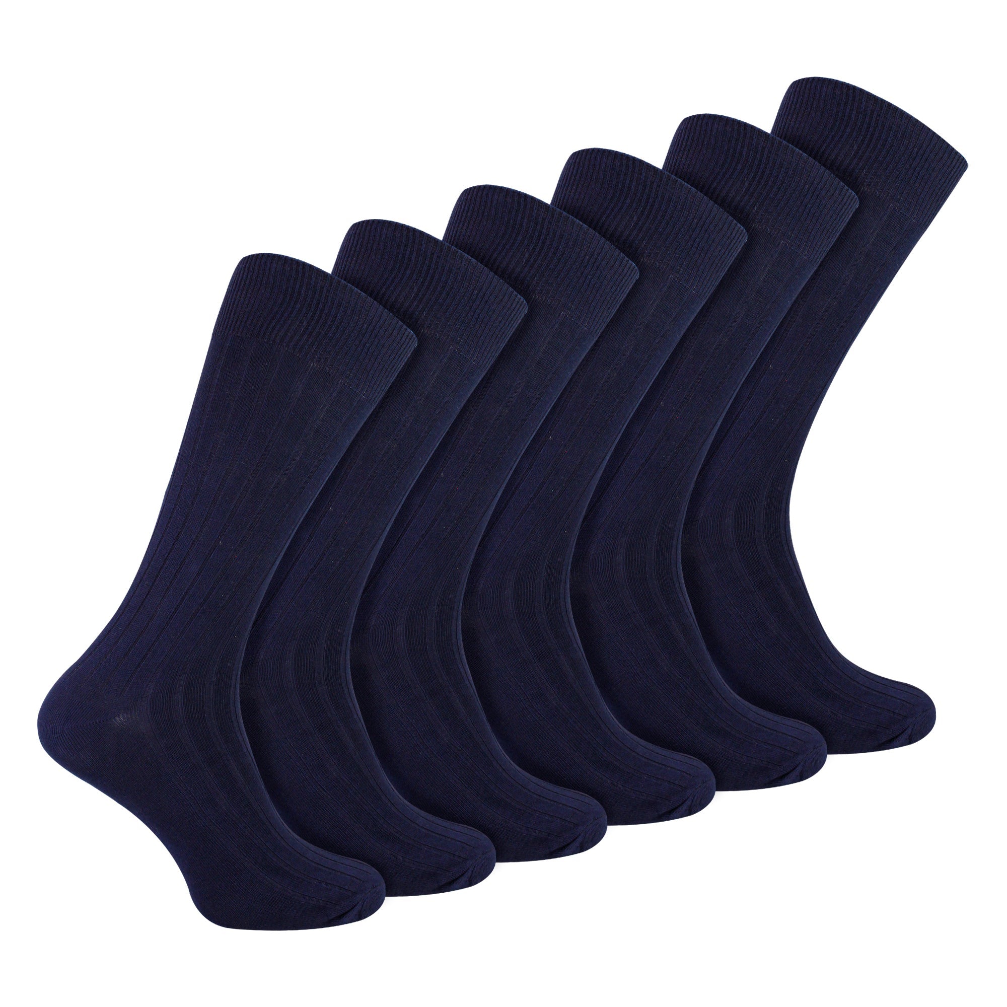 Sock Snob Mens Plain Coloured Cotton Rich Ribbed Dress Socks