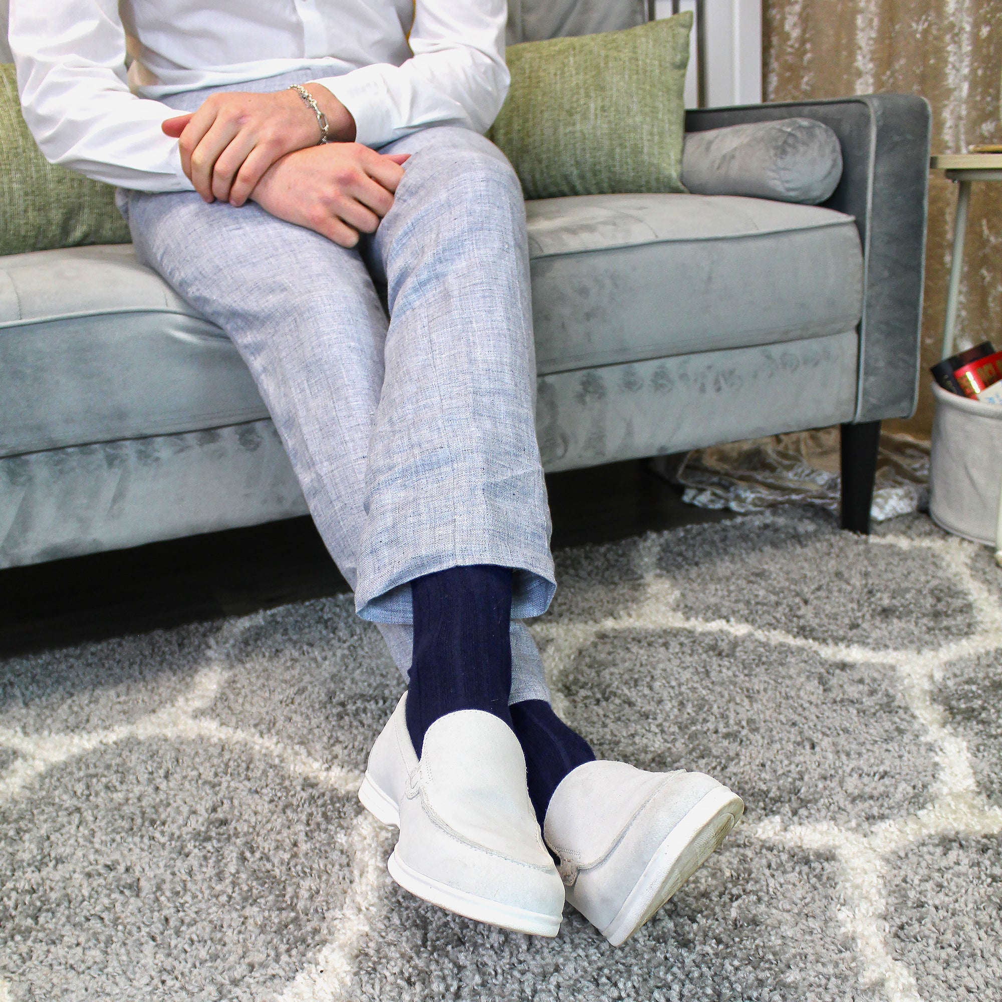 Sock Snob Mens Plain Coloured Cotton Rich Ribbed Dress Socks