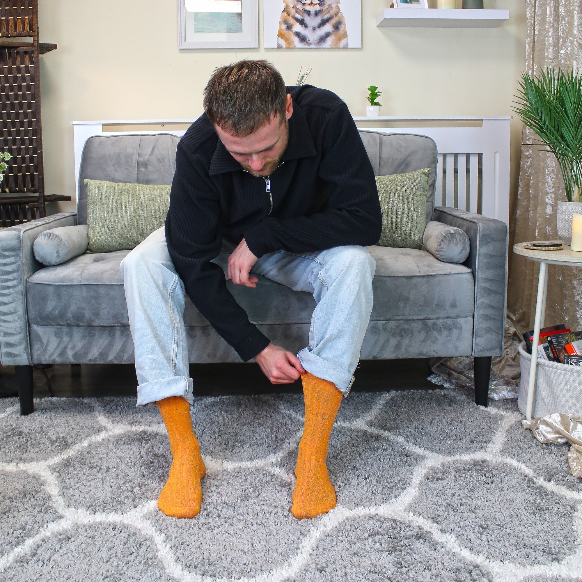 Sock Snob Mens Plain Coloured Cotton Rich Ribbed Dress Socks