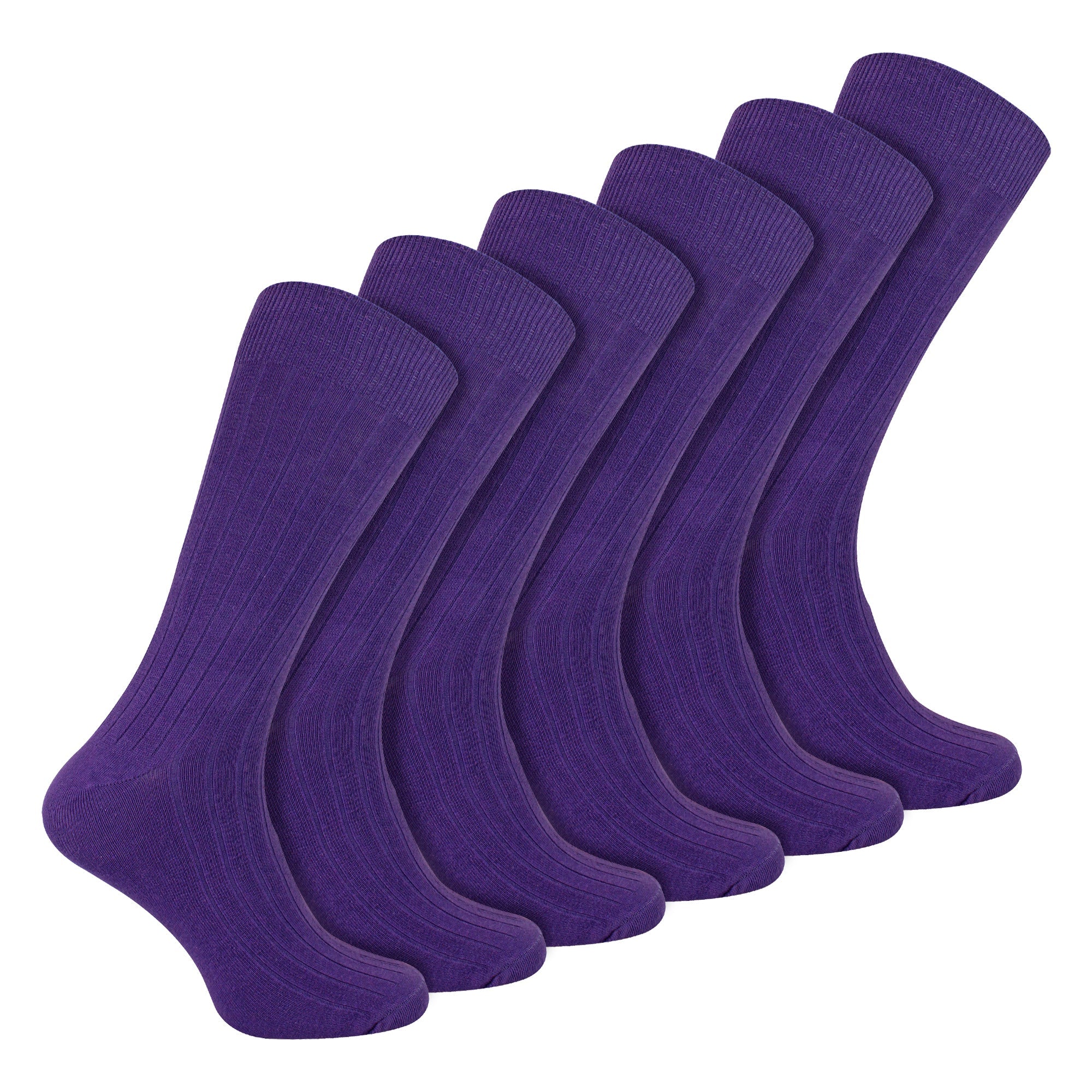 Sock Snob Mens Plain Coloured Cotton Rich Ribbed Dress Socks