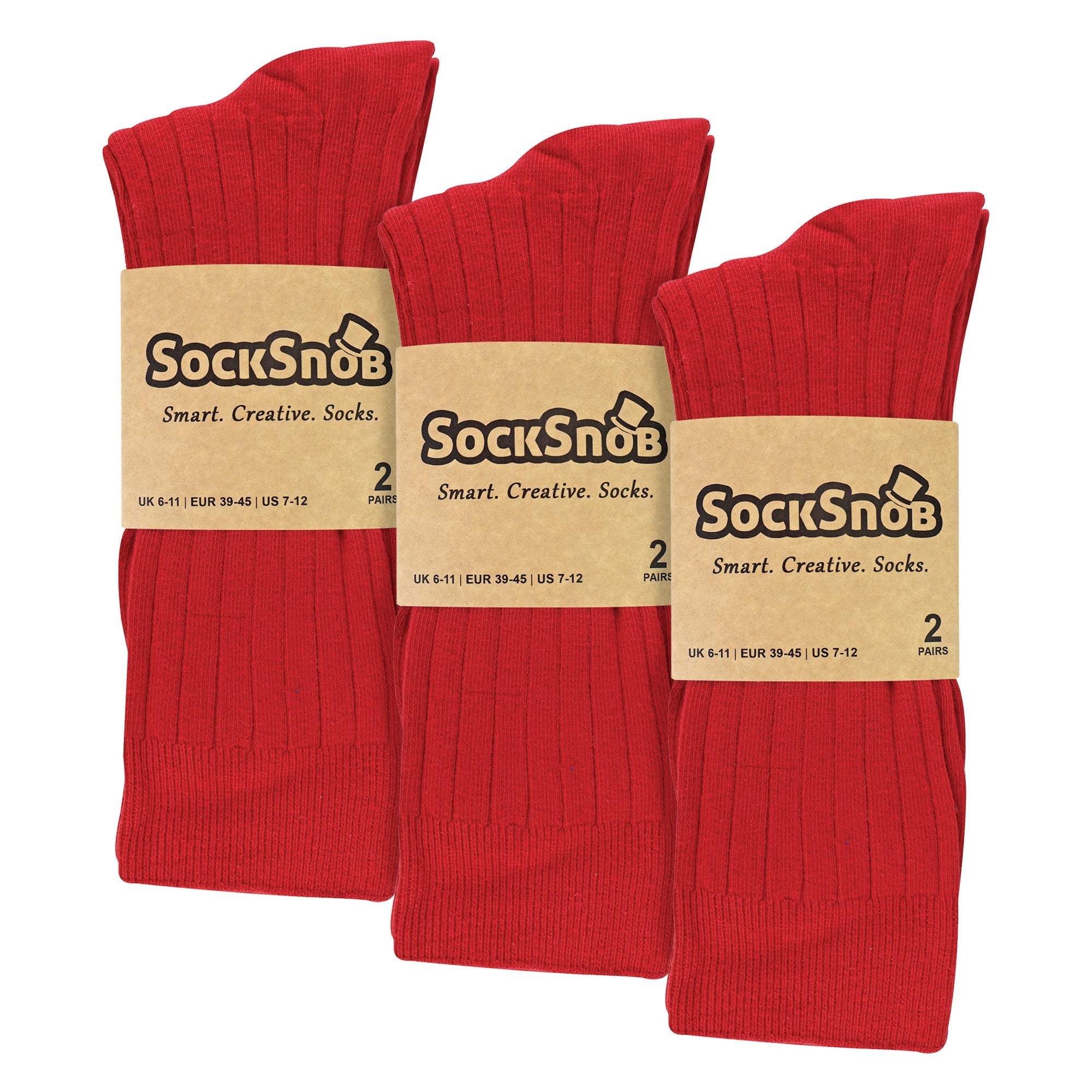 Sock Snob Mens Plain Coloured Cotton Rich Ribbed Dress Socks