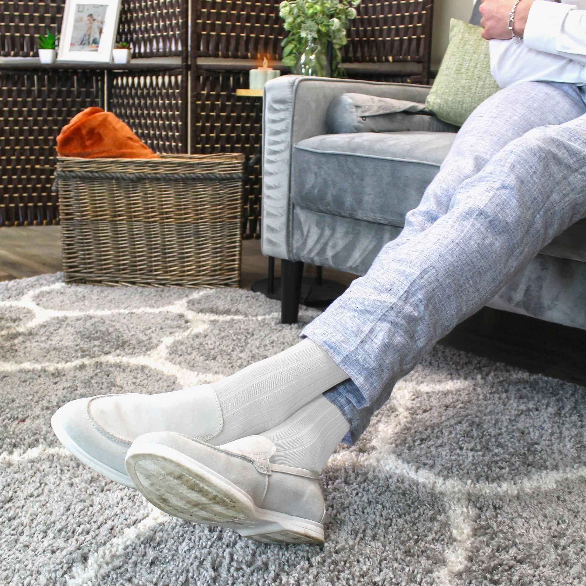 Sock Snob Mens Plain Coloured Cotton Rich Ribbed Dress Socks