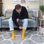 Sock Snob Mens Plain Coloured Cotton Rich Ribbed Dress Socks