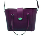 Zatchels Purple mini shopper bag side view