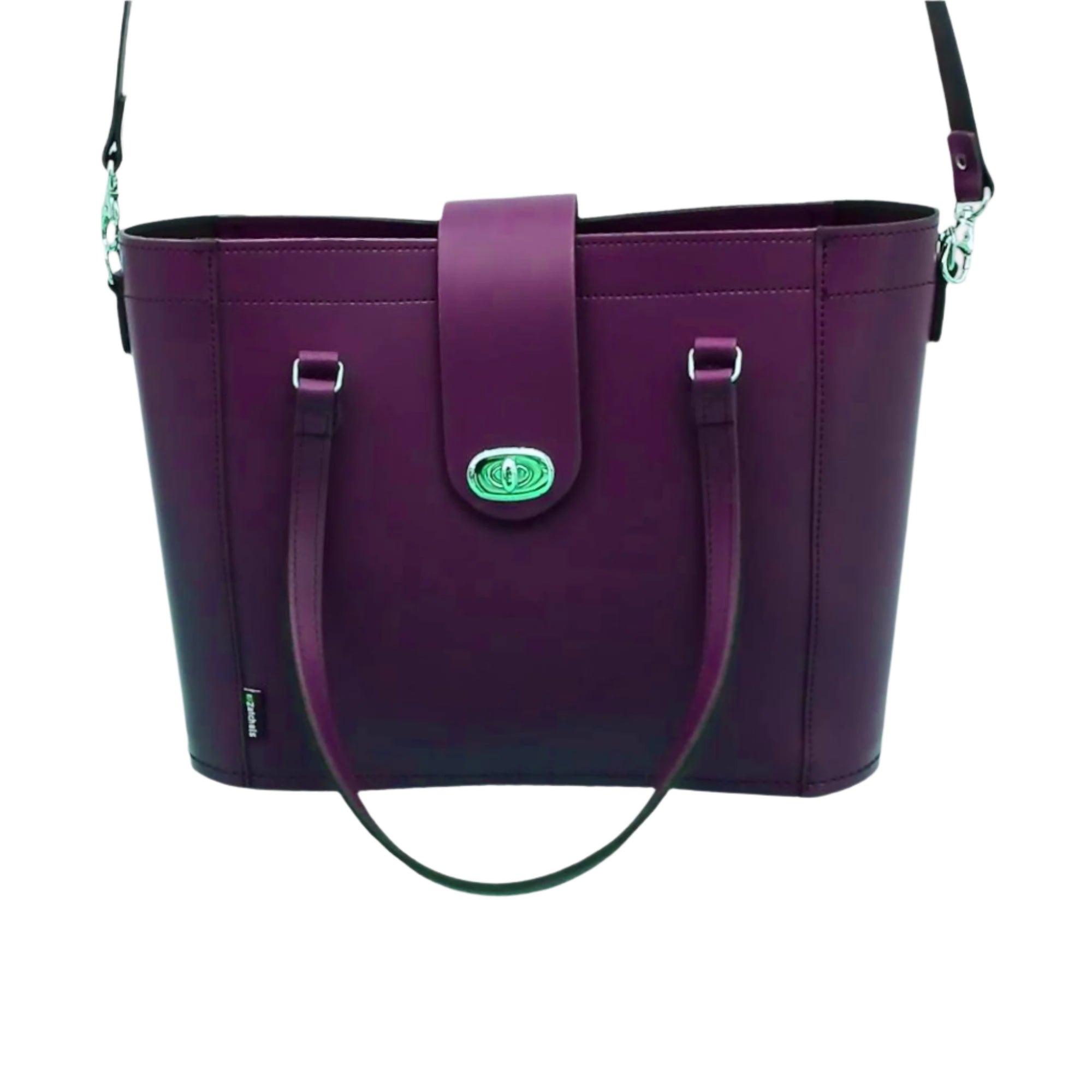 Zatchels Purple mini shopper bag side view