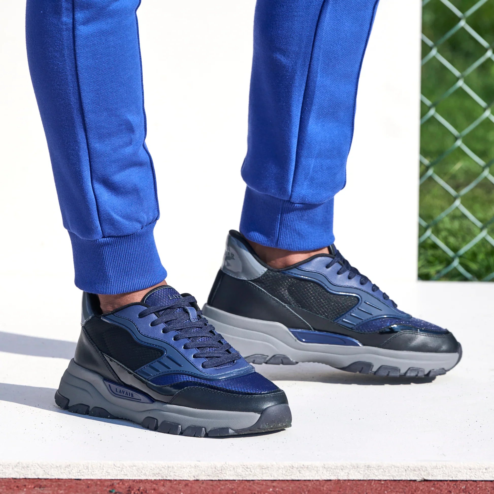 Lavair Pacific 2.0 Navy Black Leather Trainers