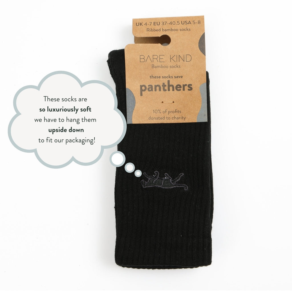 Bare Kind Save the Black Panthers Ribbed Bamboo Socks