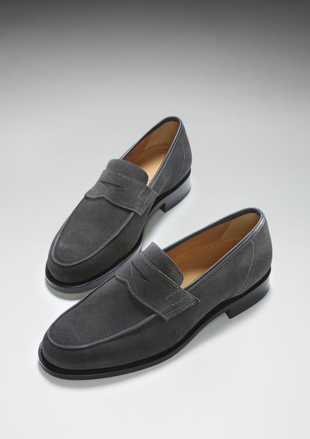 Hugs & Co Mens Slate Grey Suede Loafers Welted Leather Sole