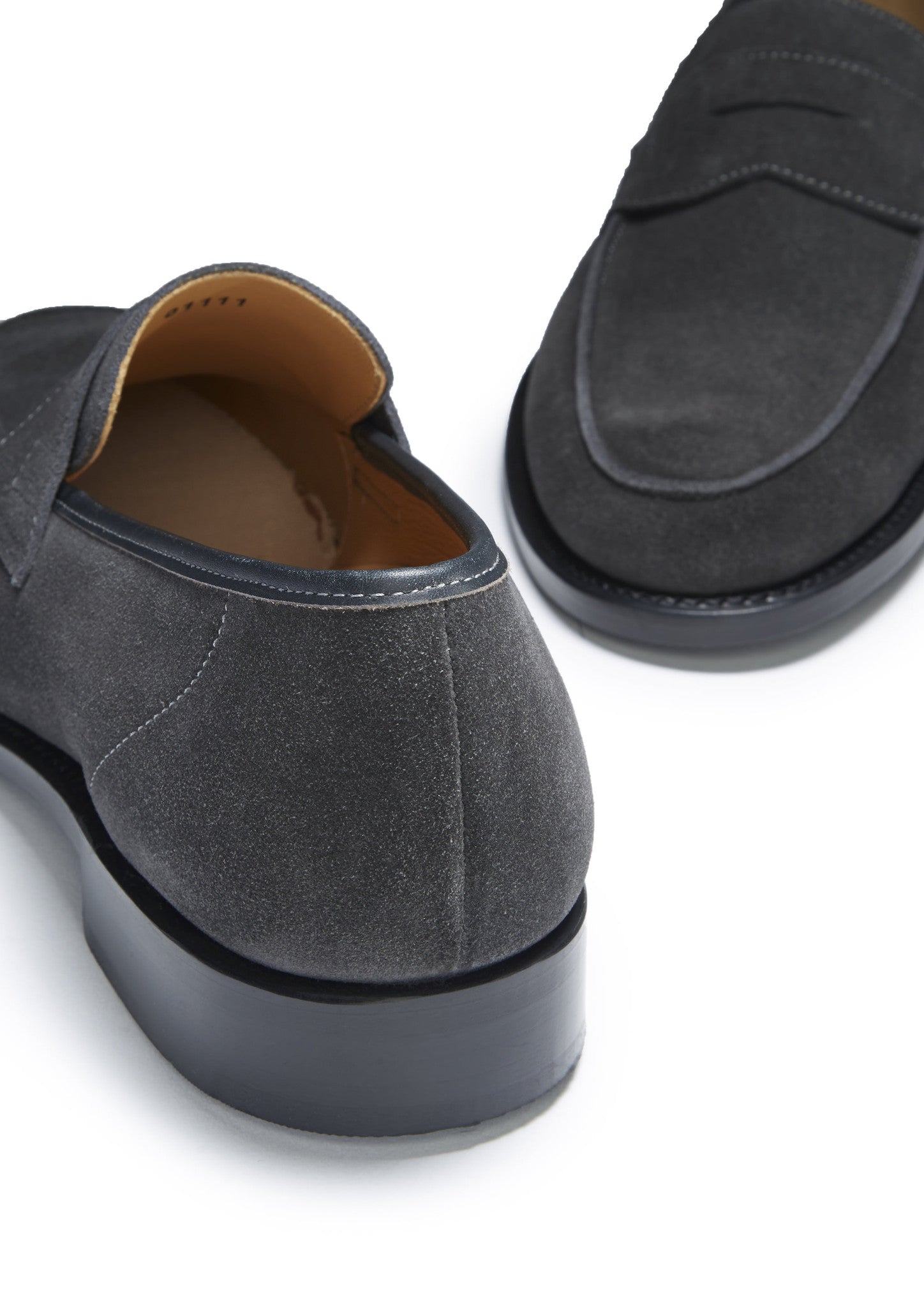 Hugs & Co Mens Slate Grey Suede Loafers Welted Leather Sole