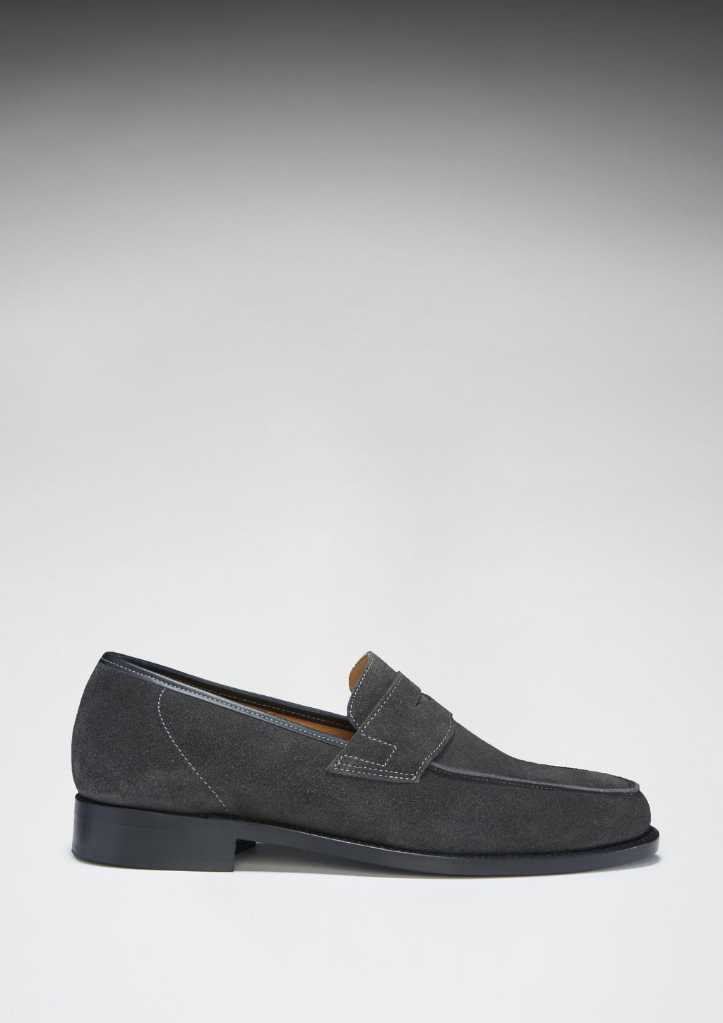 Hugs & Co Mens Slate Grey Suede Loafers Welted Leather Sole