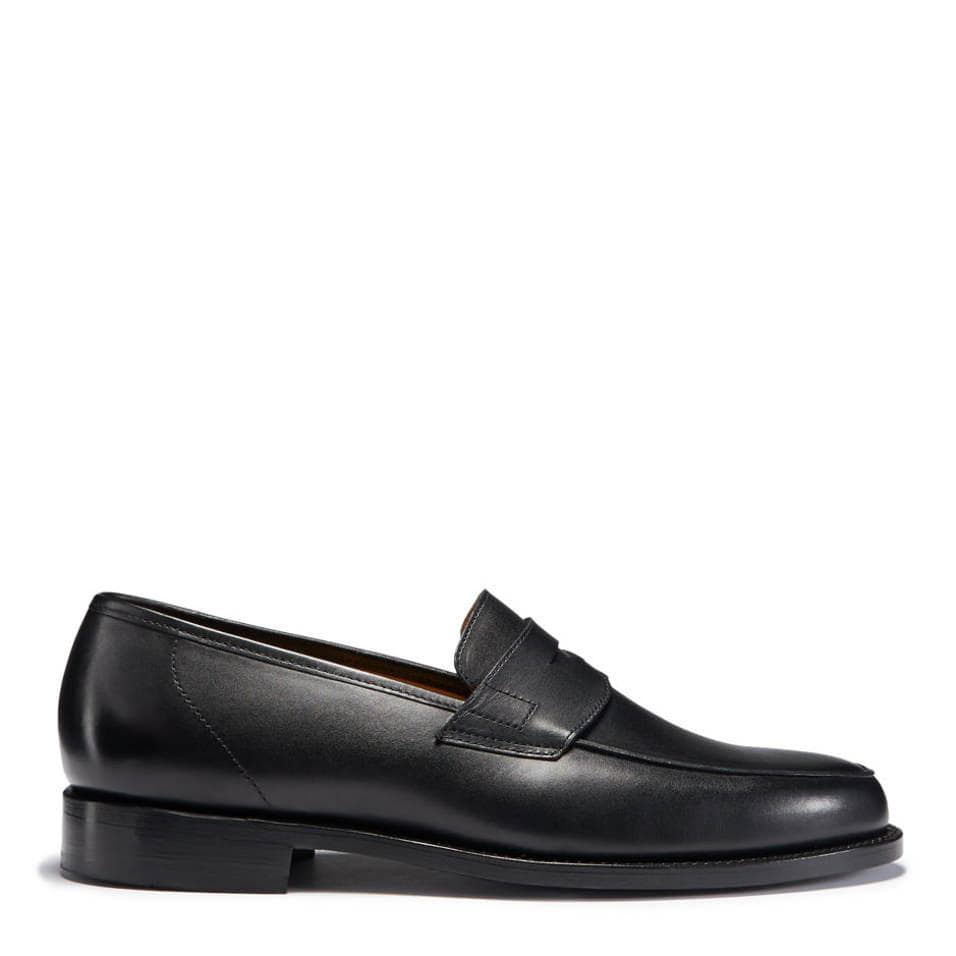 Hugs & Co Mens Black Leather Loafers Welted Leather Sole