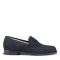 Hugs & Co Mens Navy Blue Suede Loafers Welted Leather Sole