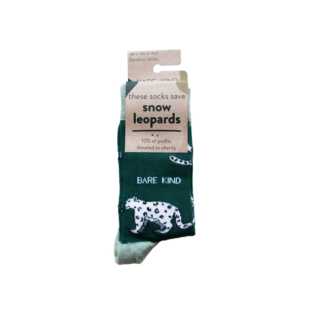 Bare Kind Save the Snow Leopards Bamboo Socks