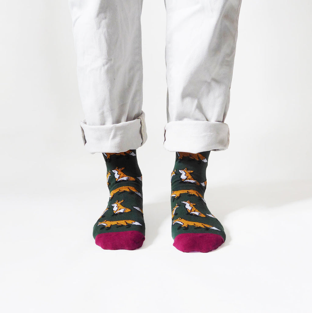 Bare Kind Save the Foxes Bamboo Socks