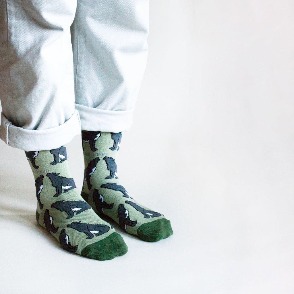 Bare Kind Save the Wolves Bamboo Socks
