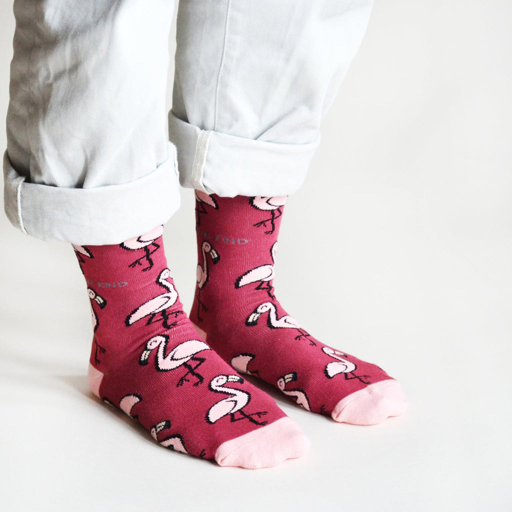 Bare Kind Save the Flamingos Bamboo Socks