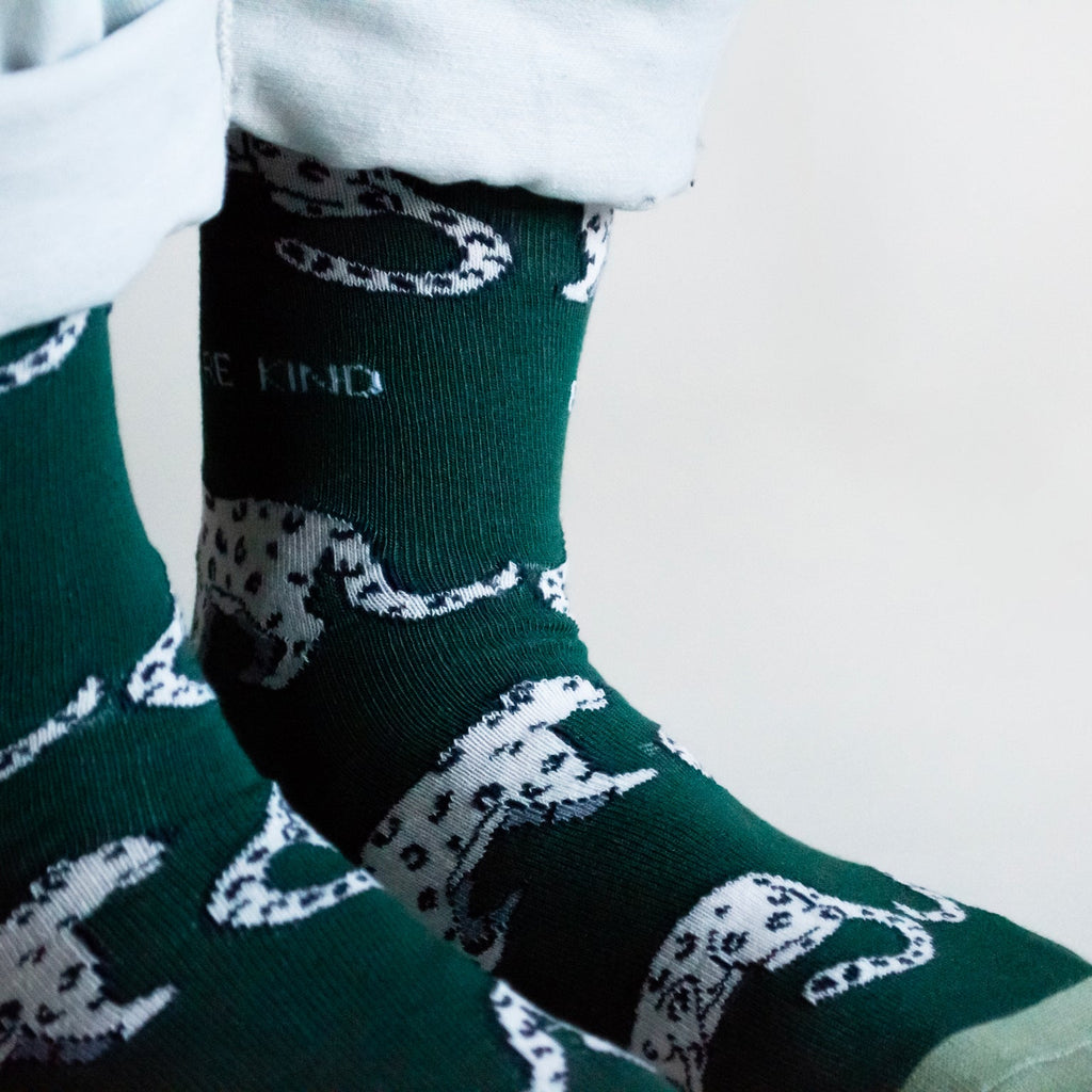 Bare Kind Save the Snow Leopards Bamboo Socks