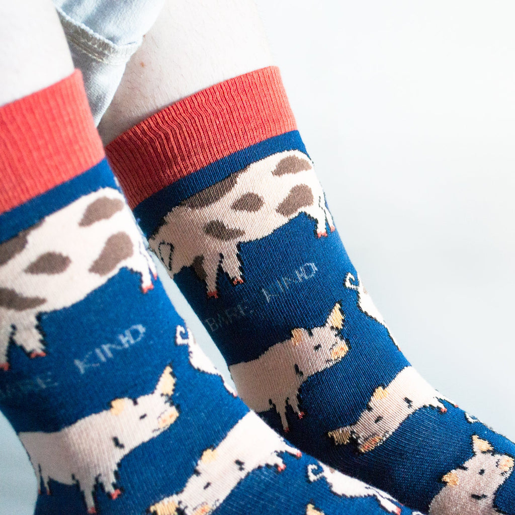 Bare Kind Save the Pigs Bamboo Socks
