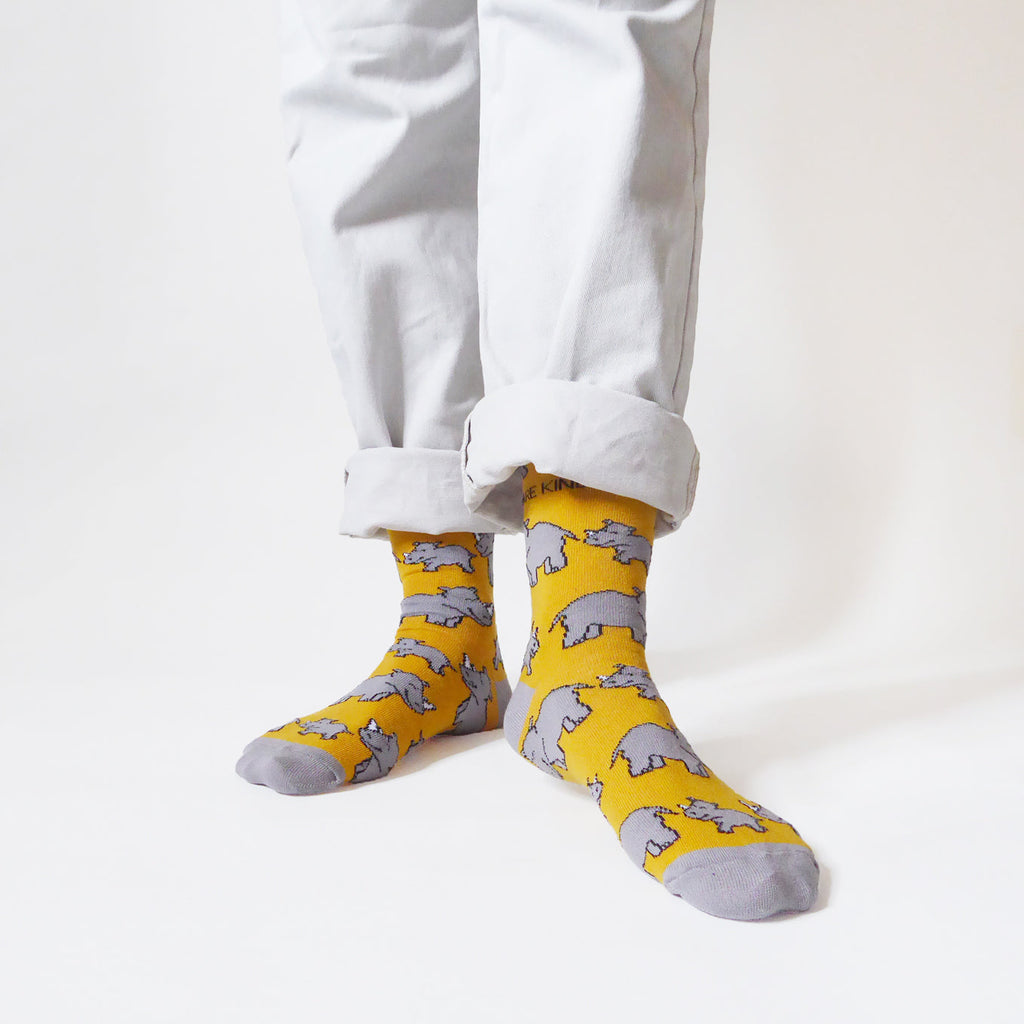 Bare Kind Save the Rhinos Bamboo Socks
