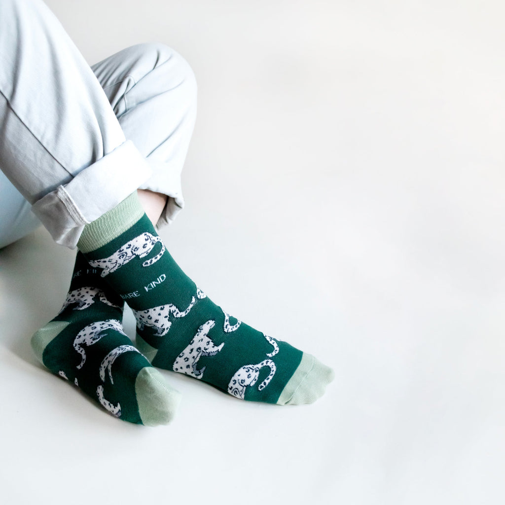 Bare Kind Save the Snow Leopards Bamboo Socks