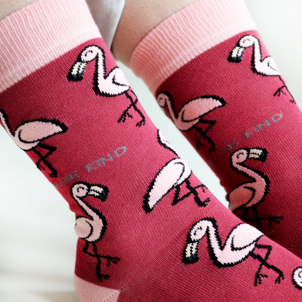 Bare Kind Save the Flamingos Bamboo Socks