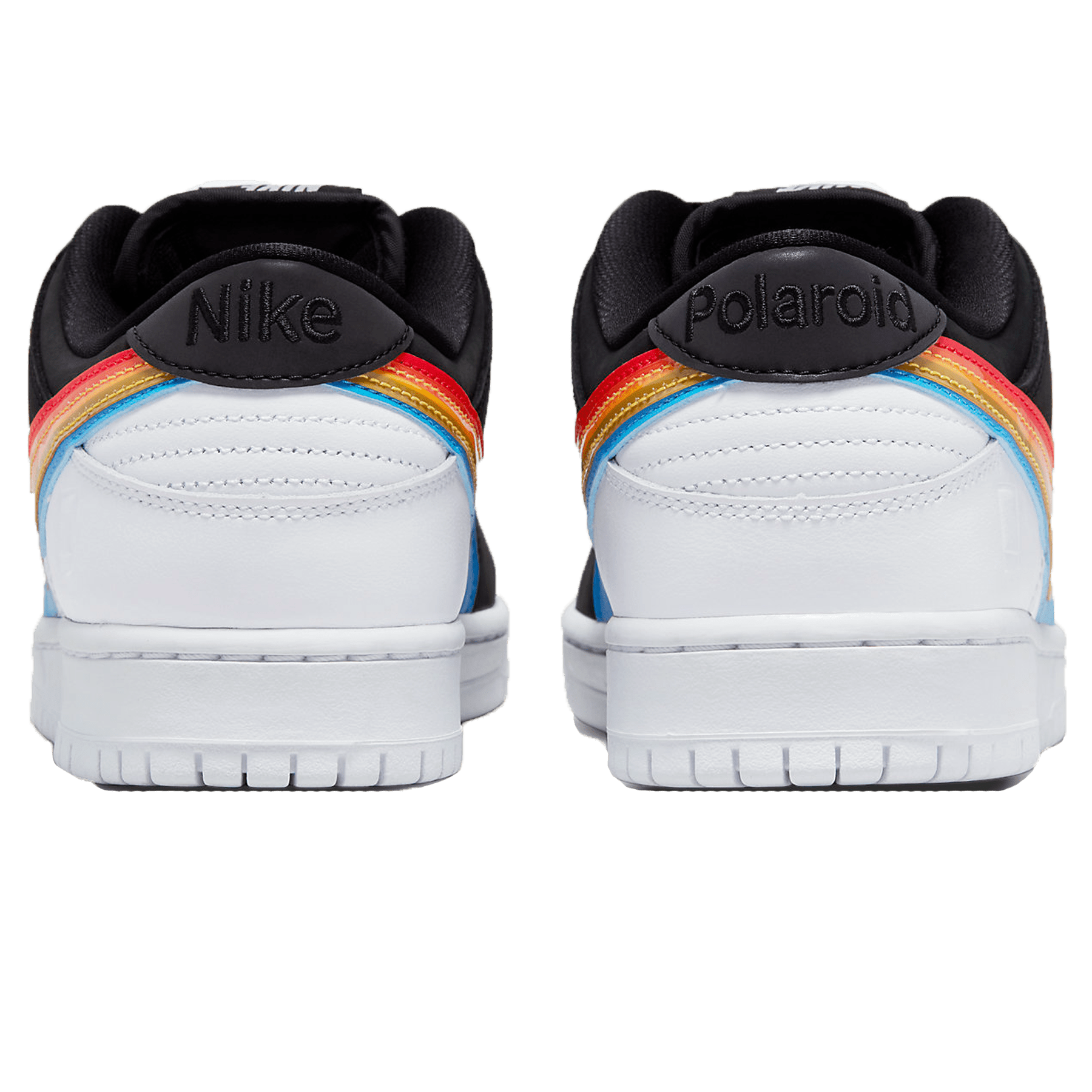 Polaroid x Nike SB Dunk Low trainers top view showing laces