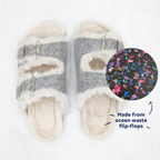 Nuoceans Fluff Grey White Vegan Sandals