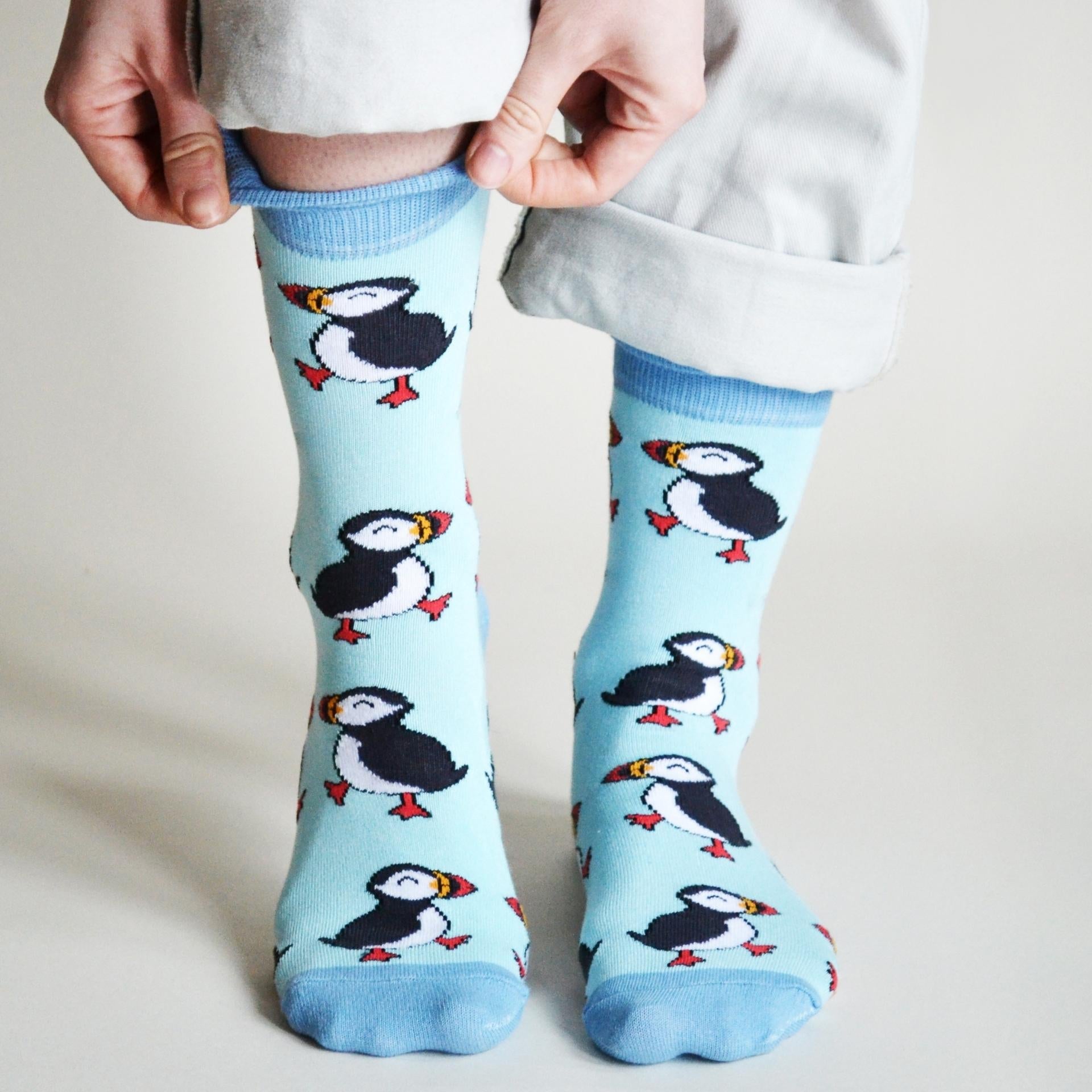 Bare Kind Save the Puffins Bamboo Socks
