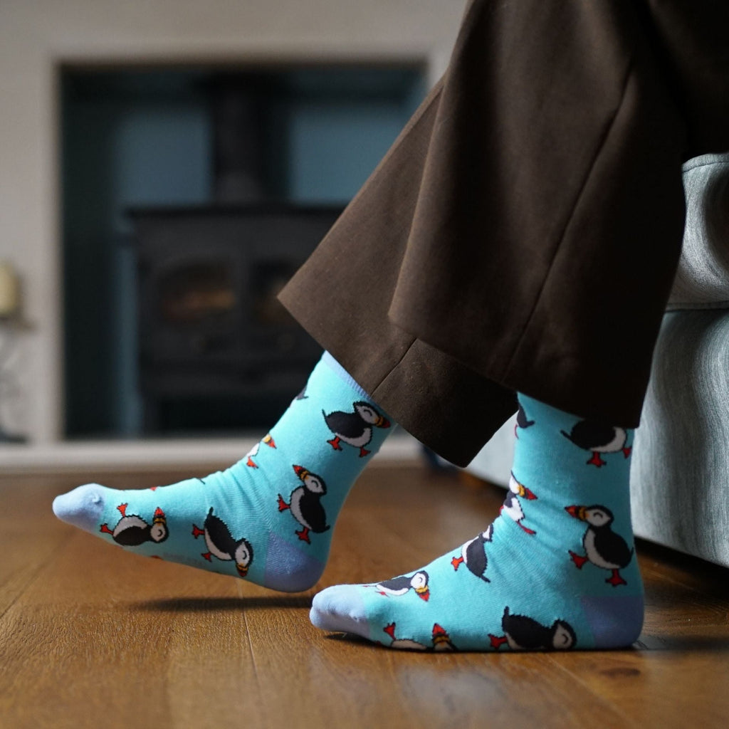 Bare Kind Save the Puffins Bamboo Socks