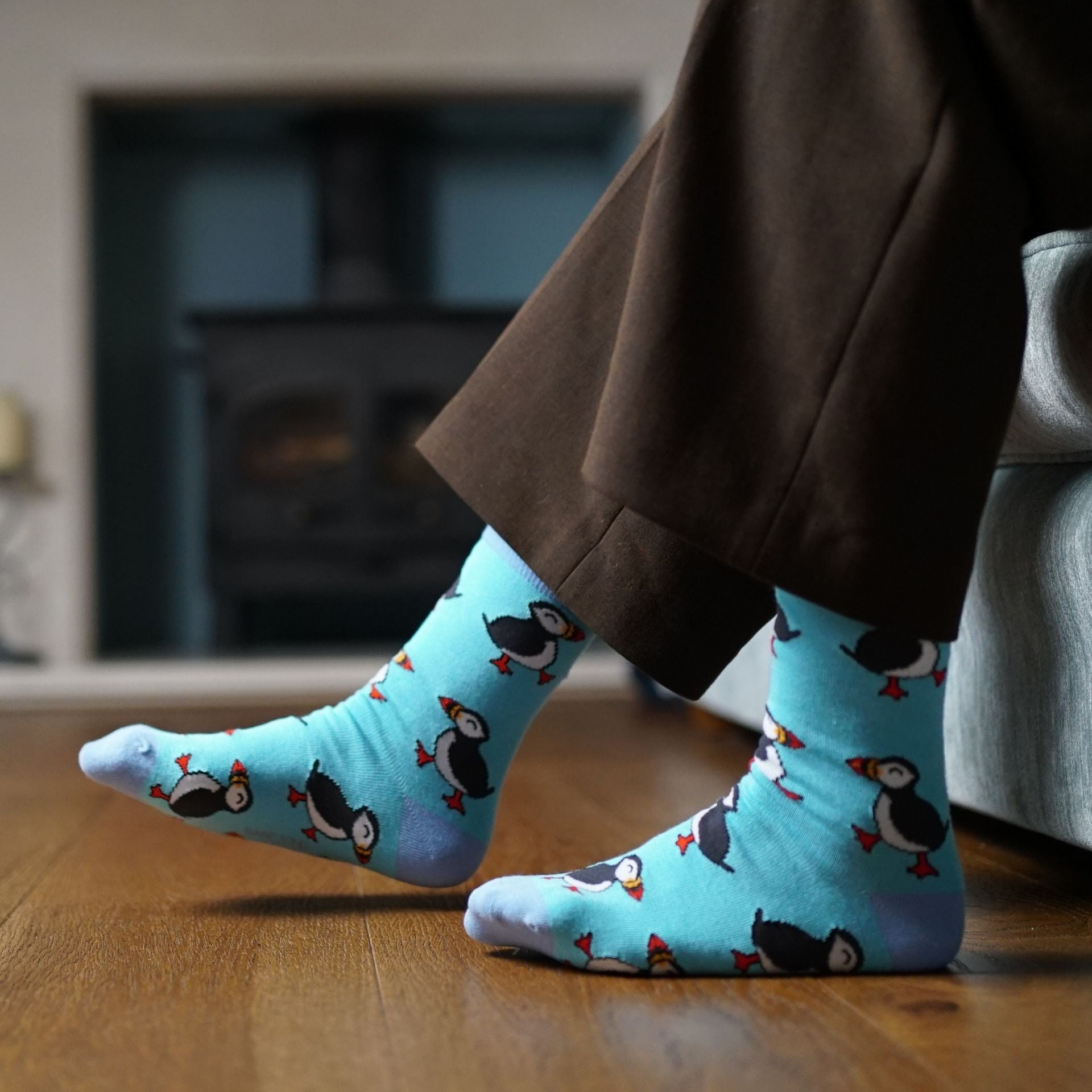 Bare Kind Save the Puffins Bamboo Socks