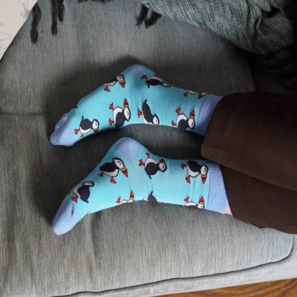 Bare Kind Save the Puffins Bamboo Socks
