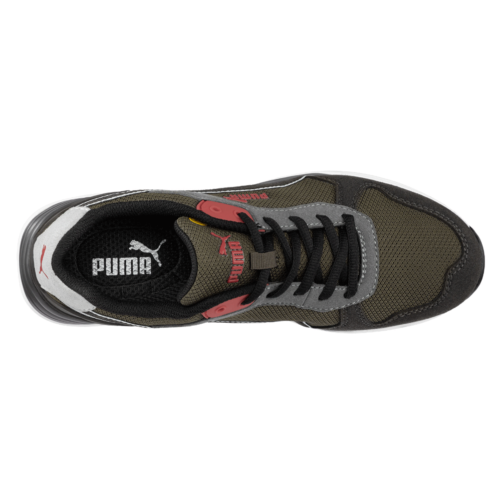 Puma Frontside Low S1P ESD HRO SRC Safety Trainers Shoe Blue / Brown / Ivy