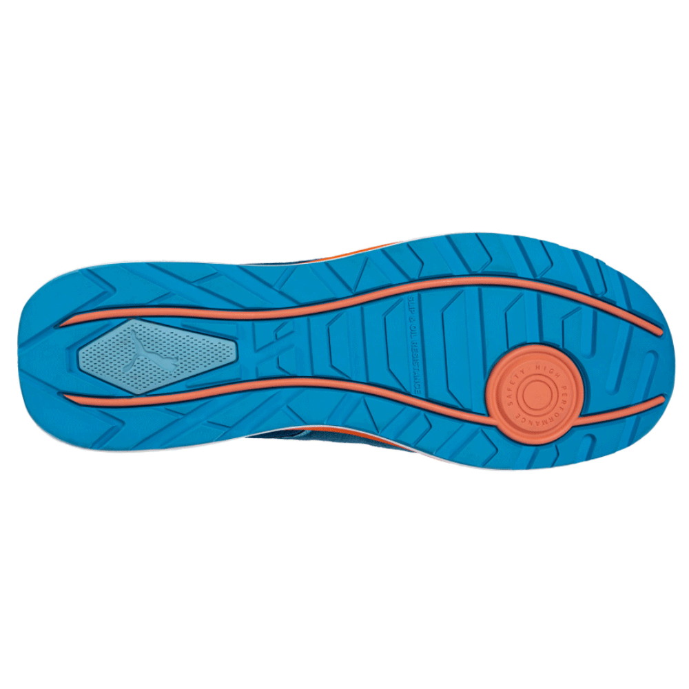 Puma Frontside Low S1P ESD HRO SRC Safety Trainers Shoe Blue / Brown / Ivy