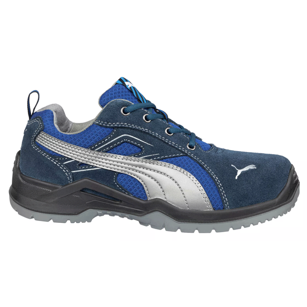 Puma Omni Low S1P SRC Safety Work Safety Trainers Shoe Blue / Silver