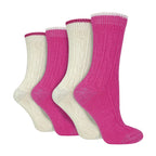Wildfeet 4 Pack Womens Cable Knit and Lurex Glitter Socks