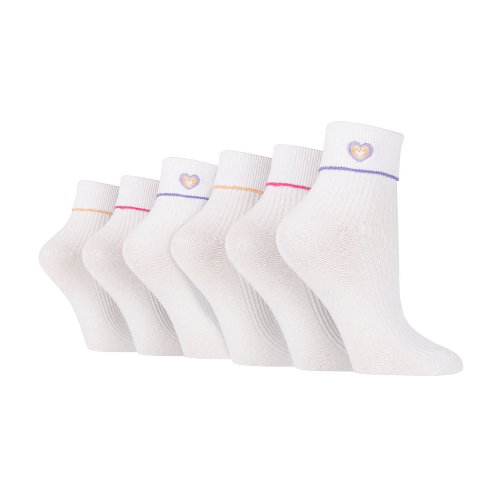 Wildfeet 6 Pair Womens Turn Over Lounge Socks