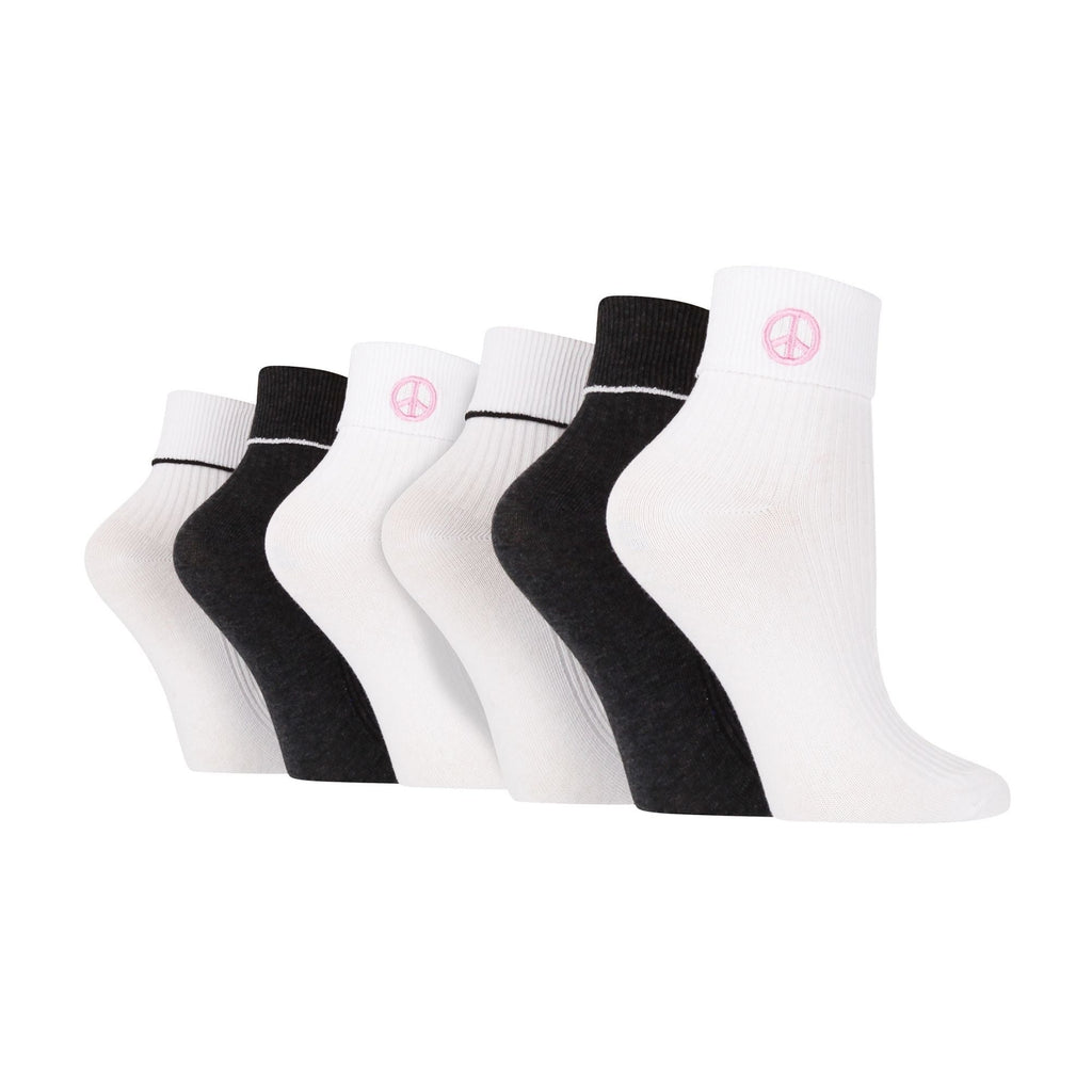 Wildfeet 6 Pair Womens Turn Over Lounge Socks
