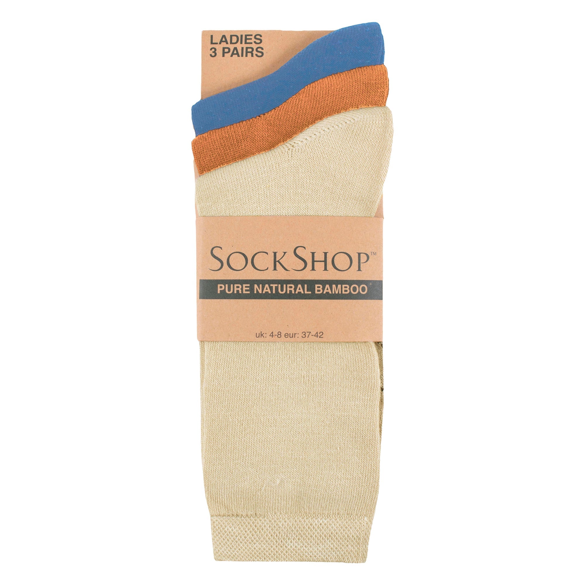 SOCKSHOP 3 Pack Womens Plain Bamboo Socks Socks