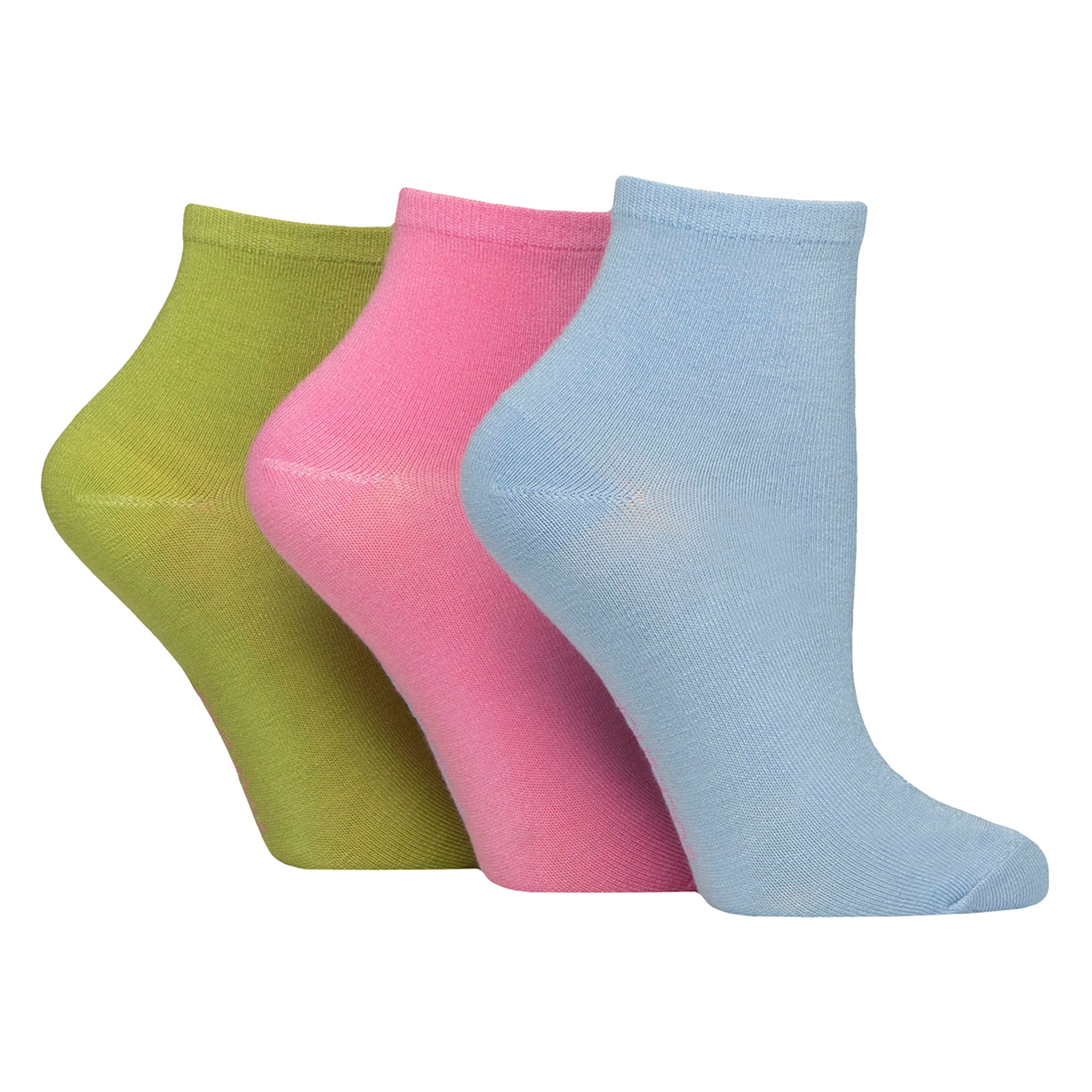 SOCKSHOP 3 Pack Womens Plain Bamboo Anklet Socks