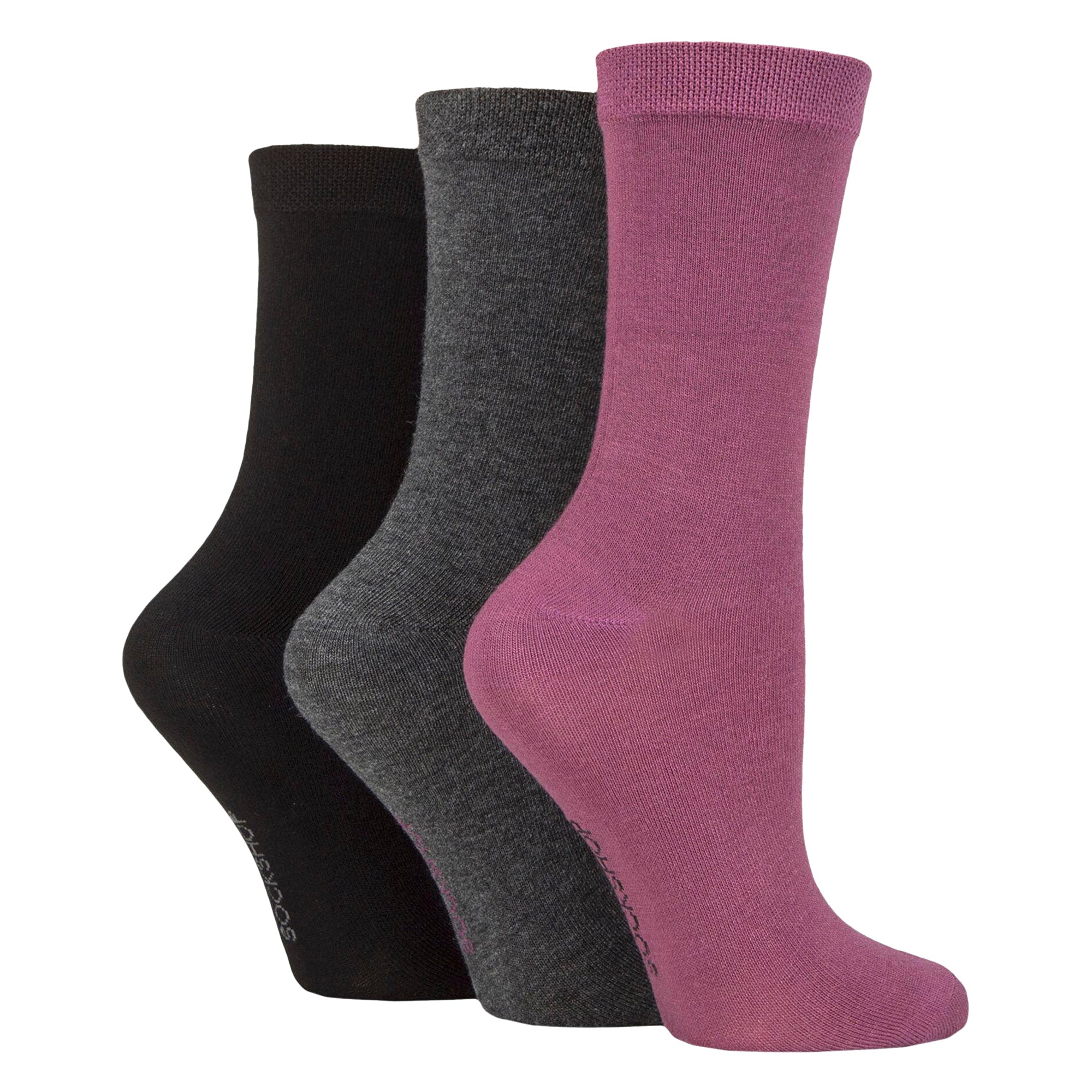 SOCKSHOP 3 Pack Womens Plain Bamboo Socks Socks