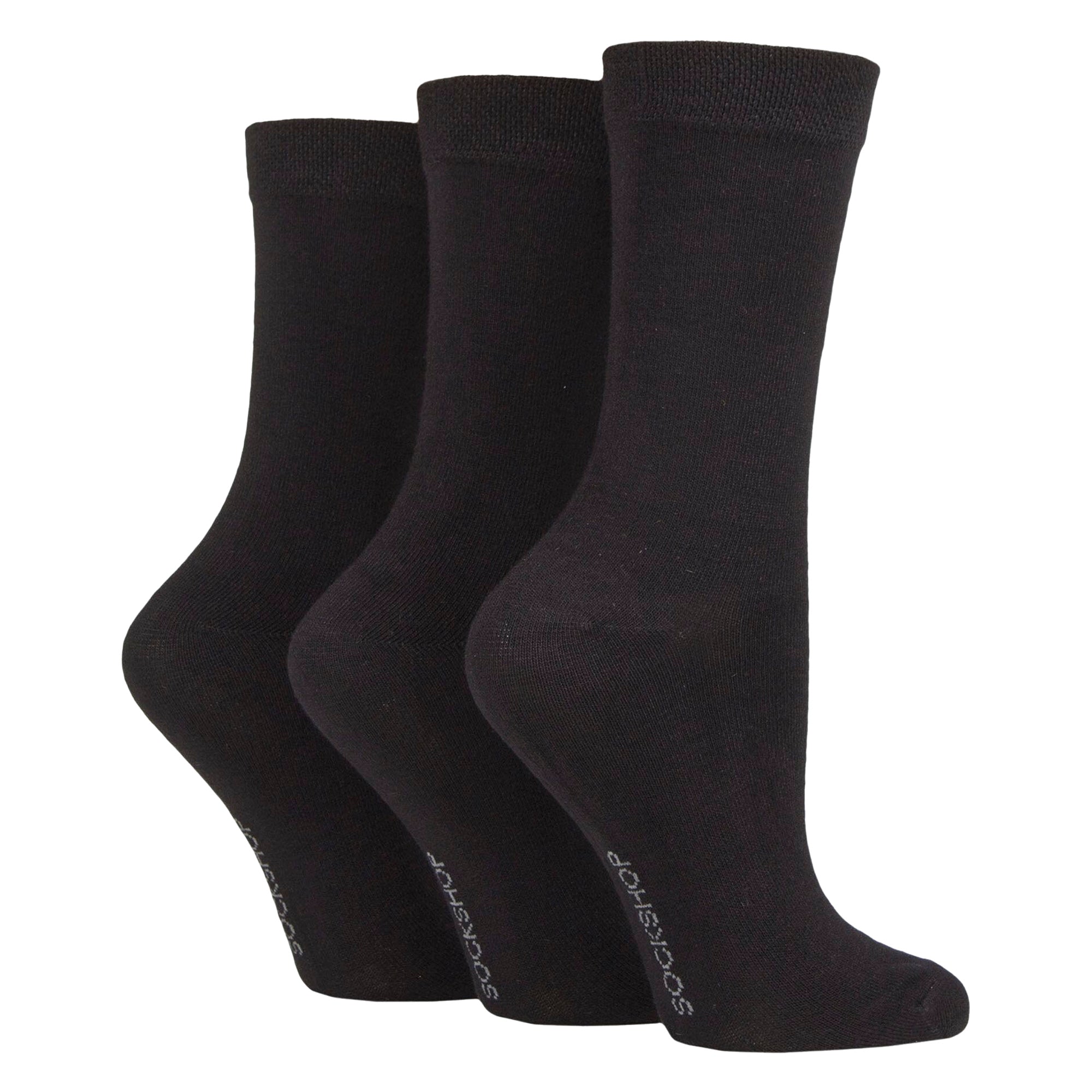 SOCKSHOP 3 Pack Womens Plain Bamboo Socks Socks