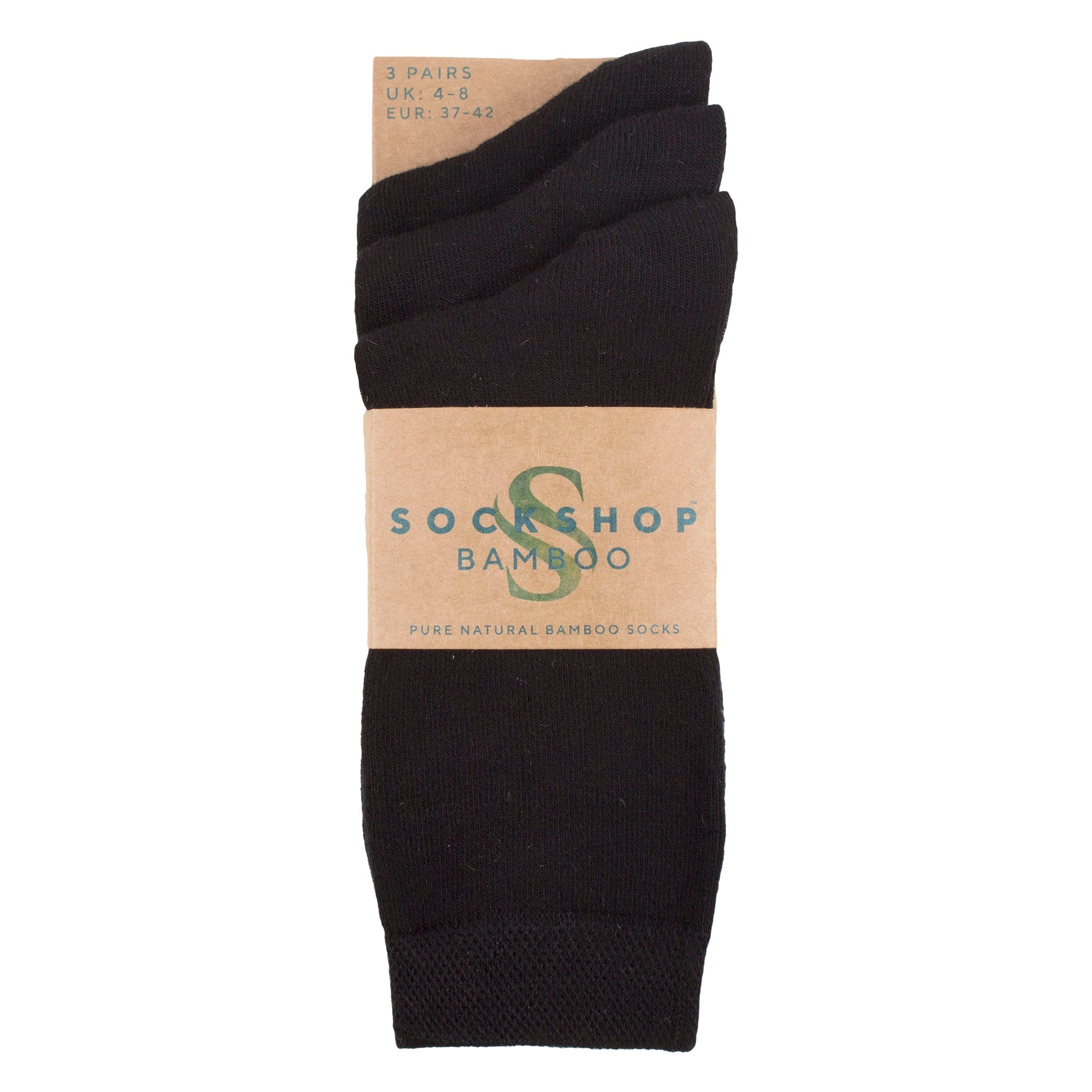 SOCKSHOP 3 Pack Womens Plain Bamboo Socks Socks