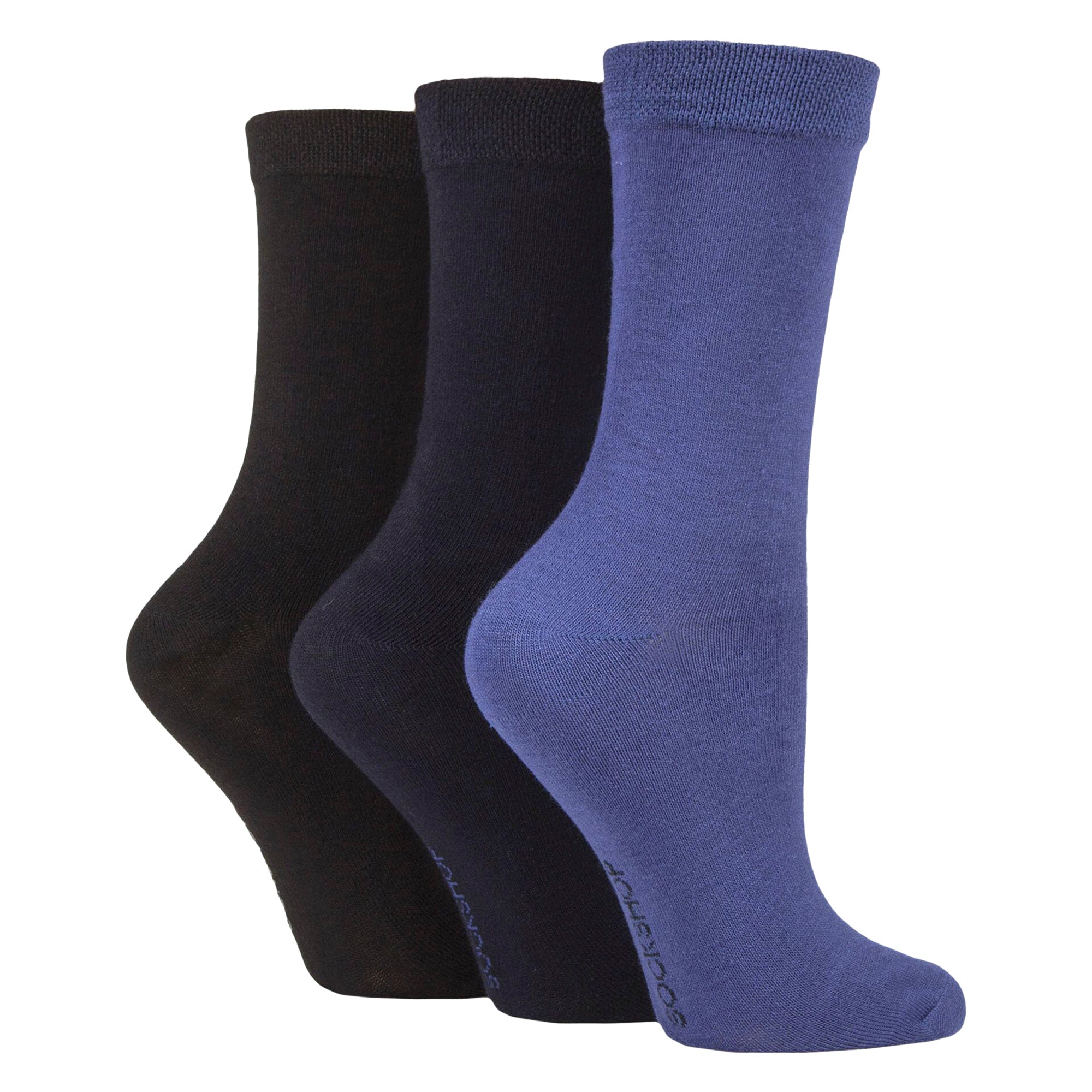 SOCKSHOP 3 Pack Womens Plain Bamboo Socks Socks