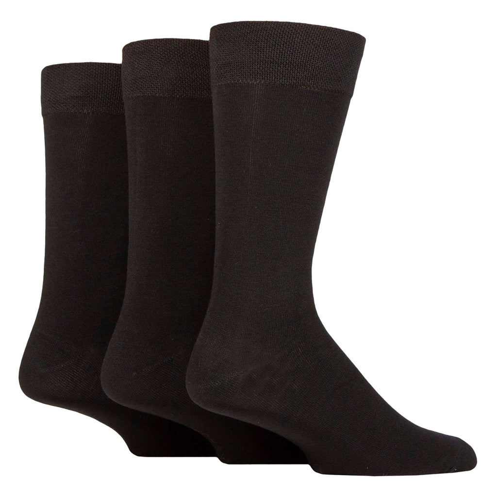 SOCKSHOP 3 Pack Mens Plain and Patterned Bamboo Socks