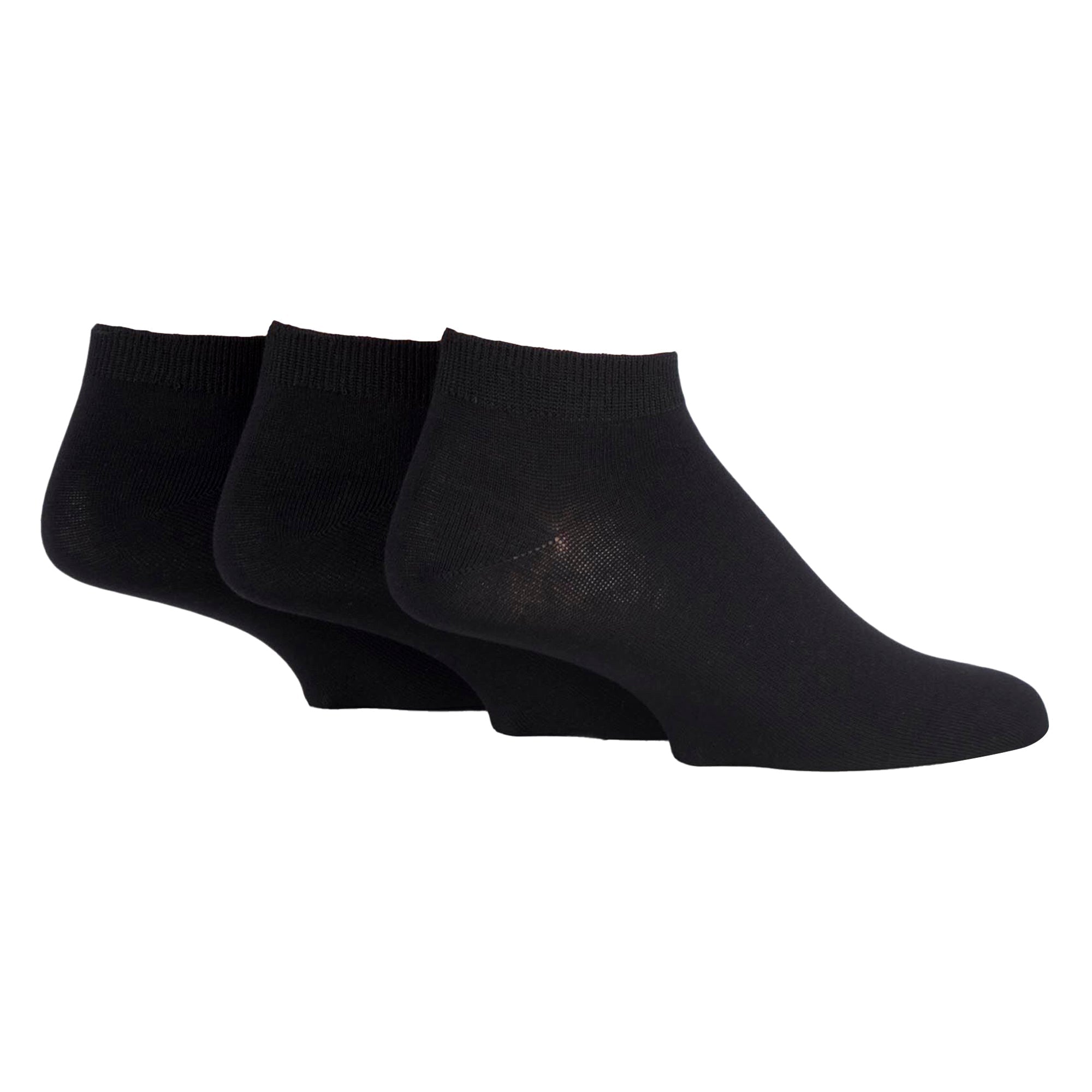 SOCKSHOP 3 Pack Mens Plain Bamboo Trainer Liner Socks