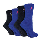Wildfeet 4 Pack Womens Fleece Thermal Slipper Lounge Bed Socks