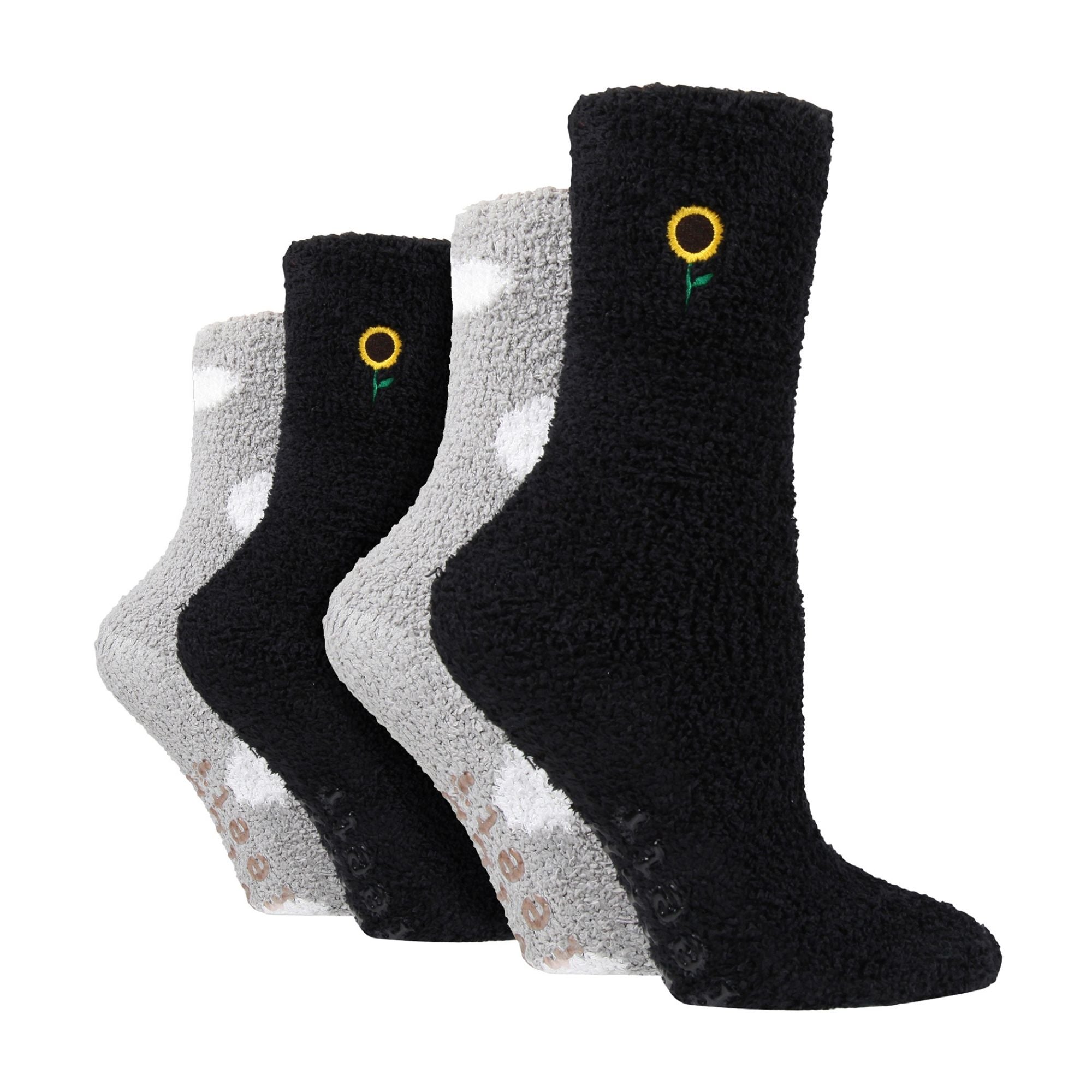 Wildfeet 4 Pack Womens Fleece Thermal Slipper Lounge Bed Socks